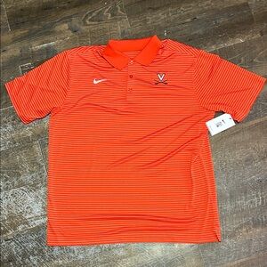Nike Orange Striped Virginia Cavaliers Golf Tour Polo NEW Size XL Embroidered